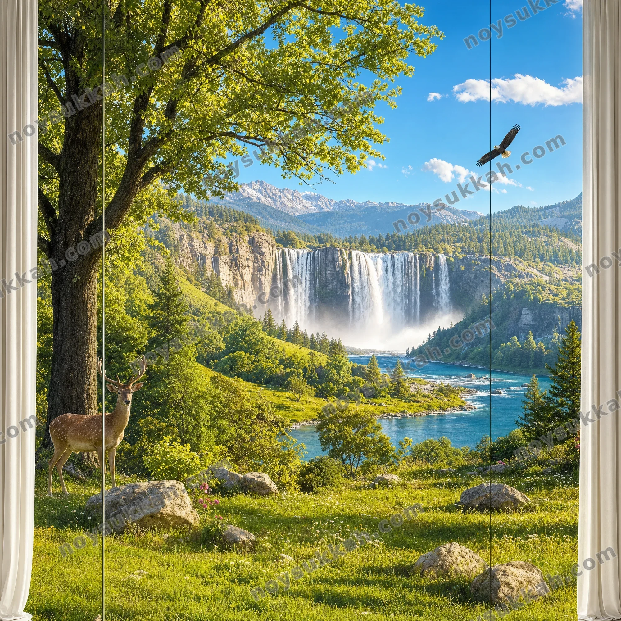 גן עדן — full-wall sukkah mural for your sukkah
