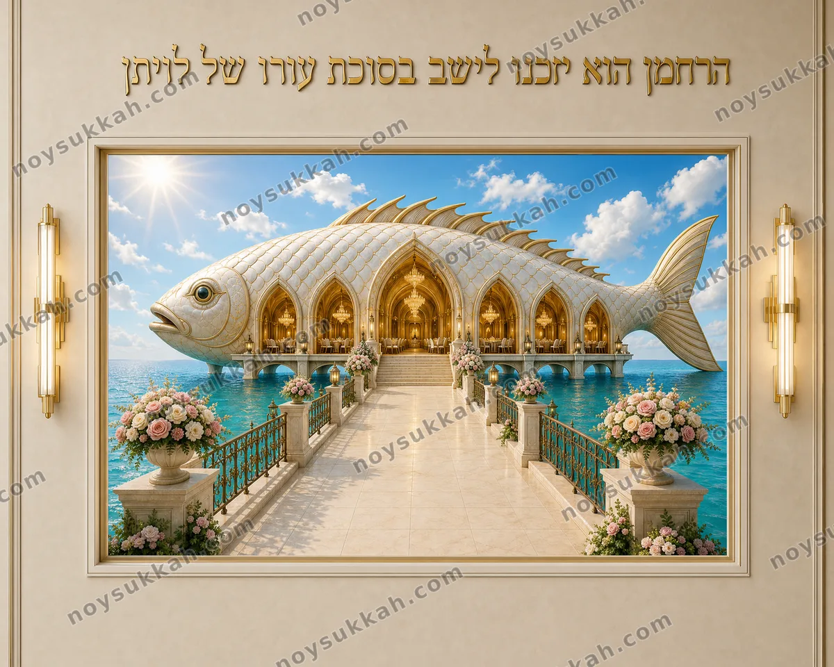 סעודהניו — full-wall sukkah mural