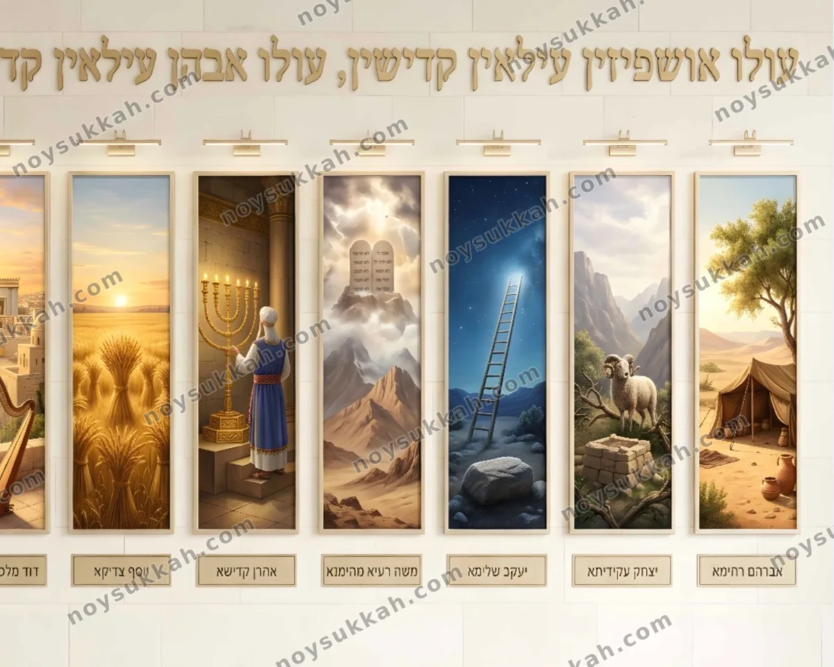 אושפיזין — full-wall sukkah mural