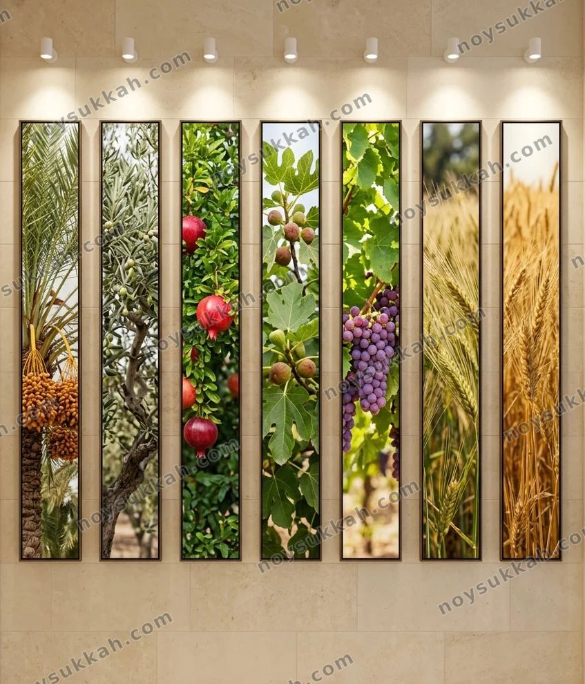 שבעת המינים — full-wall sukkah mural for your sukkah