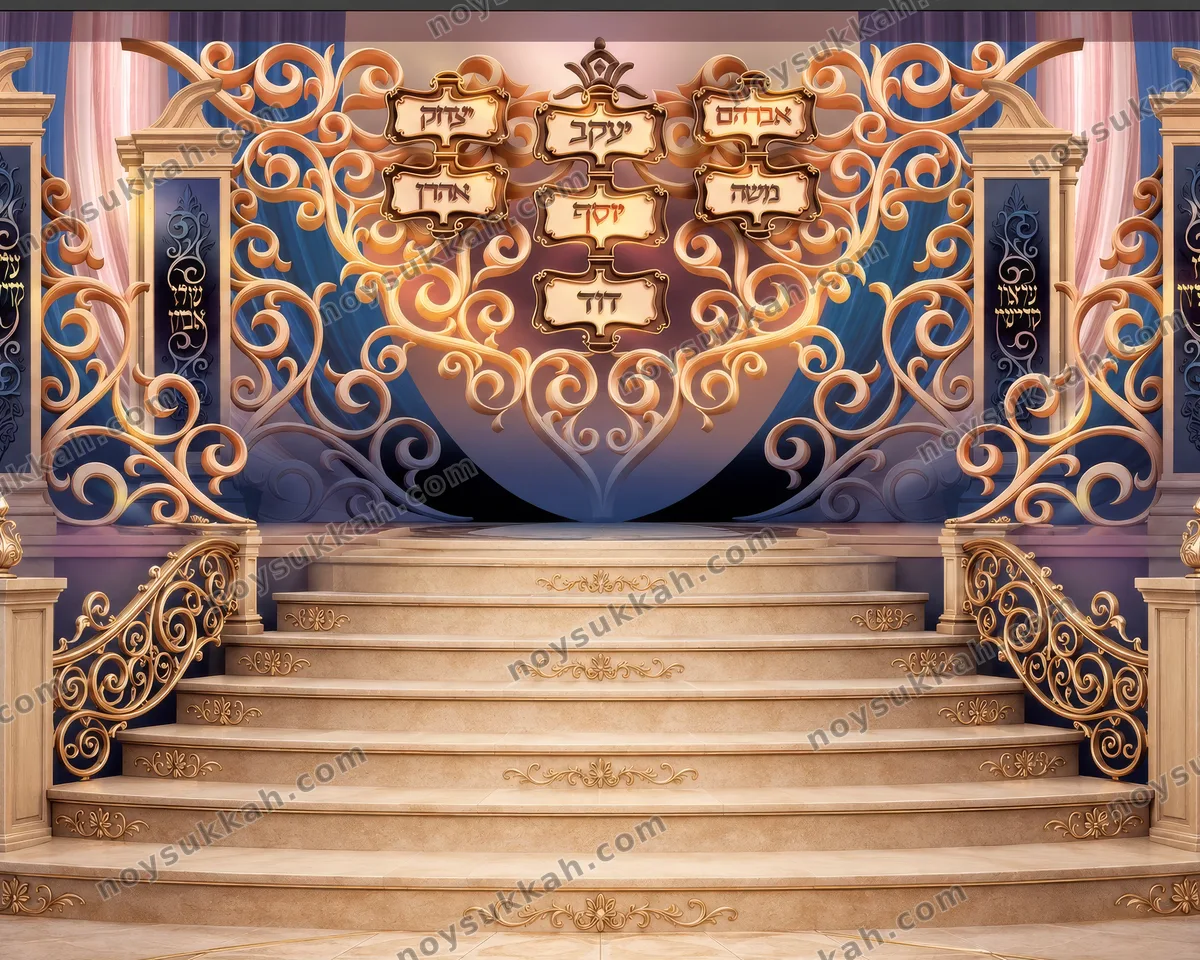 נוי סוכה סקווירא — full-wall sukkah mural